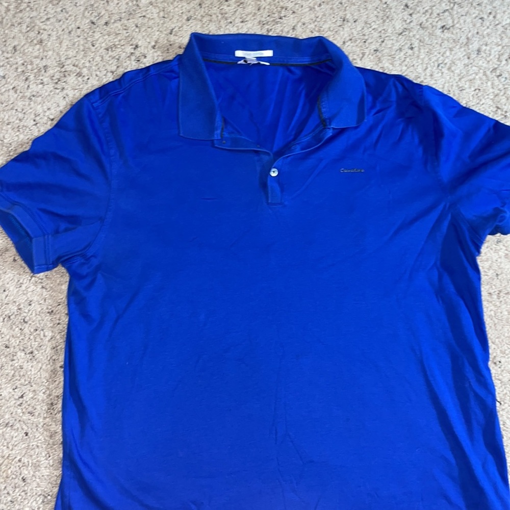 Calvin Klein blue polo shirt large NWOT - Picture 2 of 5